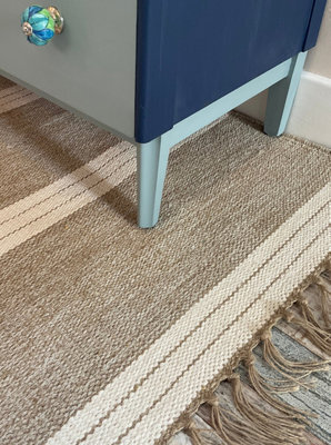 Second Nature Online Reteela Living Room Rug Beige With Natural Striped Design / 60 Cm X 90 Cm - image 1