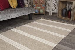 Second Nature Online Reteela Living Room Rug Beige With Natural Striped Design / 60 Cm X 90 Cm - thumbnail 7