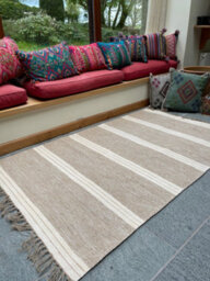 Second Nature Online Reteela Living Room Rug Beige With Natural Striped Design / 60 Cm X 90 Cm - thumbnail 6