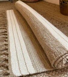 Second Nature Online Reteela Living Room Rug Beige With Natural Striped Design / 60 Cm X 90 Cm - thumbnail 3