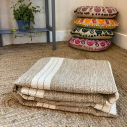 Second Nature Online Reteela Living Room Rug Beige With Natural Striped Design / 60 Cm X 90 Cm - thumbnail 2
