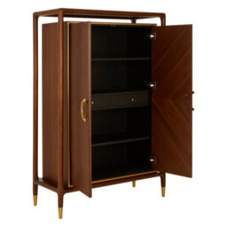 Orsina Brass Finished 2 Door Cabinet,showcase With Shelves,multifunctional Sideboard Cabinet,display Storage Unit - thumbnail 4