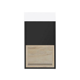 Homestylestore Black Grey 400mm Wall Hung Bathroom Vanity Unit Open Shelf With Led Light - thumbnail 1