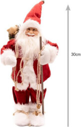 30Cm Red Deluxe In-Lit Standing Santa Claus Figure - Festive Xmas Ornament With 16 Led Lights - thumbnail 2