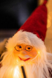 30Cm Red Deluxe In-Lit Standing Santa Claus Figure - Festive Xmas Ornament With 16 Led Lights - thumbnail 8