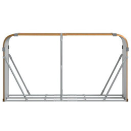 Walplus Log Holder Light Brown 180X45X100 Cm Galvanised Steel - thumbnail 4