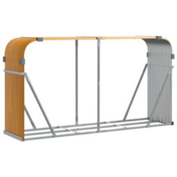 Walplus Log Holder Light Brown 180X45X100 Cm Galvanised Steel - thumbnail 2