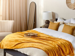 Beliani Blanket Bayburt 200 X 220 Cm Orange - thumbnail 2