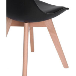 Life Interiors 5Pcs Dining Set - A White Halo Dining Table & Set Of 4 Black Lorenzo Tulip Chairs With Padded Seat - thumbnail 6
