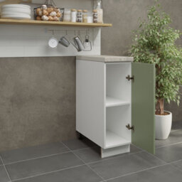 Jd Greta Adjustable Legs Kitchen Base Unit 300mm Storage Cabinet With Door Shelf 30Cm - Sage Green Matt With Worktop - thumbnail 3