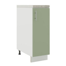 Jd Greta Adjustable Legs Kitchen Base Unit 300mm Storage Cabinet With Door Shelf 30Cm - Sage Green Matt With Worktop - thumbnail 1