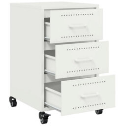Berkfield Bedside Cabinet White 36X39X59 Cm Steel - thumbnail 9