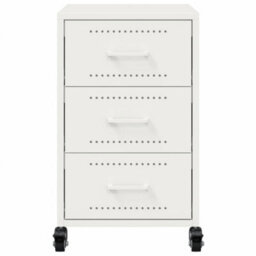 Berkfield Bedside Cabinet White 36X39X59 Cm Steel - thumbnail 6