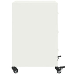 Berkfield Bedside Cabinet White 36X39X59 Cm Steel - thumbnail 7