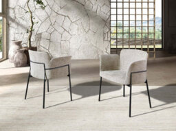 Stylish Grey Fabric Dining Chair By Angel Cerda - thumbnail 2