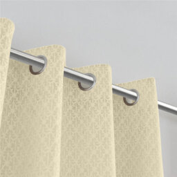 Luxury Living Temple Velvet Ring Top Curtains Cream - thumbnail 5