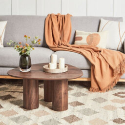 Wyld And Coco Dark Engineered Wood Coffee Table 75 X 75 Cm Retro Triangle - thumbnail 2