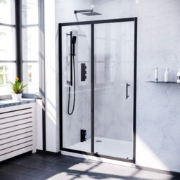 Nes Home Magna Black Matt 6mm Sliding Door 1400 X 1850 mm - thumbnail 1
