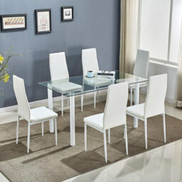Kosy Koala Modern Clear Glass Dining Table With Metal Legs  Dining Room Furniture - thumbnail 3