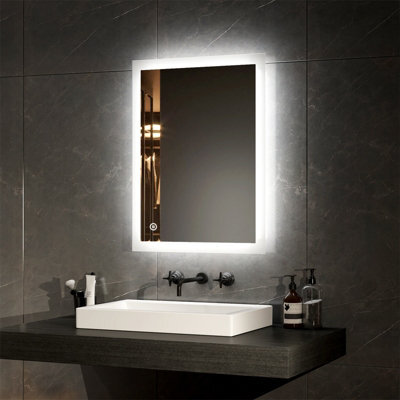 Emke Illuminated Bathroom Mirror With Light Bathroom Led Mirror With Touch Switch Demister 450X600mm - image 1