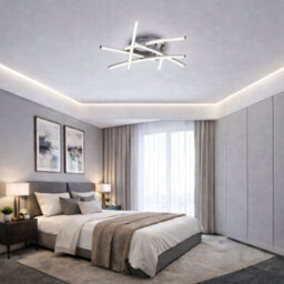 Shopnbits Modern Dimmable 5 Wave Led Lamp Ceiling Light Chandelier Living Room Bedroom Kitchen Lighting - thumbnail 5