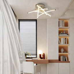Shopnbits Modern Dimmable 5 Wave Led Lamp Ceiling Light Chandelier Living Room Bedroom Kitchen Lighting - thumbnail 6