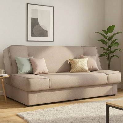 Gabi Comfortable 3 Seater Sofa Bed With Storage And Sleeping Function Lilac - image 1