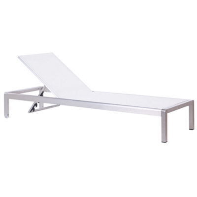 Beliani Sun Lounger Fossato Reclining Metal White - image 1