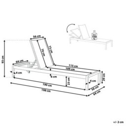 Beliani Sun Lounger Fossato Reclining Metal White - thumbnail 3