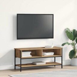 Berkfield Tv Cabinet Artisan Oak 100X35X45 Cm Engineered Wood And Steel