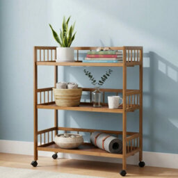 3 Tier Serving Trolley On Wheels Kitchen Office Storage Cart Tea Coffee Drinks - thumbnail 3