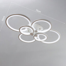 Living And Home Modern 6 Light Circular Led Semi Flush Ceiling Light Fixture For Nordic Decor Cool White 75Cm - thumbnail 5