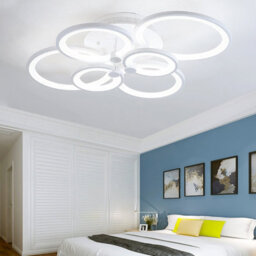 Living And Home Modern 6 Light Circular Led Semi Flush Ceiling Light Fixture For Nordic Decor Cool White 75Cm - thumbnail 3
