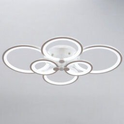 Living And Home Modern 6 Light Circular Led Semi Flush Ceiling Light Fixture For Nordic Decor Cool White 75Cm - thumbnail 6
