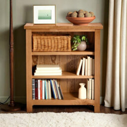 Surrey Oak 3 Tier Small Bookcase - By Roseland Furniture - thumbnail 2