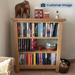 Surrey Oak 3 Tier Small Bookcase - By Roseland Furniture - thumbnail 3