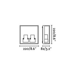 Luminosa Lighting Luminosa Pomo Outdoor Box Wall Lamp Dark Grey 2X E27 Ip65 - thumbnail 3
