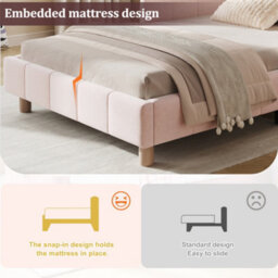 Matteo Single Pink Upholstered Velvet Children's Bed Frame 3Ft - thumbnail 7