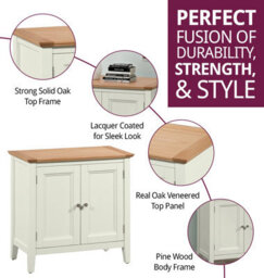 Hallowood Furniture Clifton Oak Painted Compact Cupboard - thumbnail 2