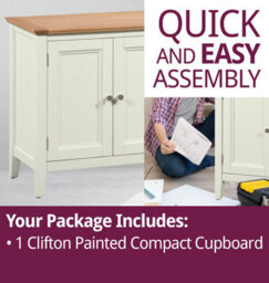 Hallowood Furniture Clifton Oak Painted Compact Cupboard - thumbnail 7