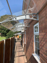 Canofix UK Canofix Door Canopy Pc 10000 Width X 1270 Projection (Grey Bracket - Clear Sheet) - thumbnail 2