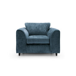 Abakus Direct Harriet Crushed Chenille Armchair Chair In  Dark Blue - thumbnail 1