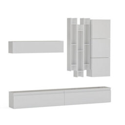 Decorotika Sintra Moduler Modern Tv Unit Wall Mount Customizable Layout High Gloss White - thumbnail 4