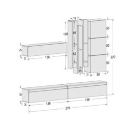 Decorotika Sintra Moduler Modern Tv Unit Wall Mount Customizable Layout High Gloss White - thumbnail 6