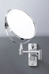 Orsina Wall Mounted Extending Mirror, Durable 29X17Cm Chrome Bathroom Mirror, Swivel Design - thumbnail 5