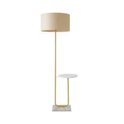 Valuelights Tavel Brushed Gold Floor Lamp With Table And Cream Shade - thumbnail 8
