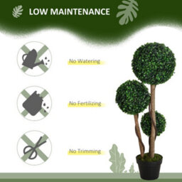 Homcom Artificial Plant Boxwood Ball Topiary Tree Indoor Outdoor, 90Cm - thumbnail 6
