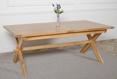 That's Furniture Vermont 200 - 240Cm Cross Leg Large Oak Extending Dining Table - image 1