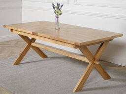 That's Furniture Vermont 200 - 240Cm Cross Leg Large Oak Extending Dining Table - thumbnail 4