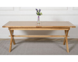 That's Furniture Vermont 200 - 240Cm Cross Leg Large Oak Extending Dining Table - thumbnail 3